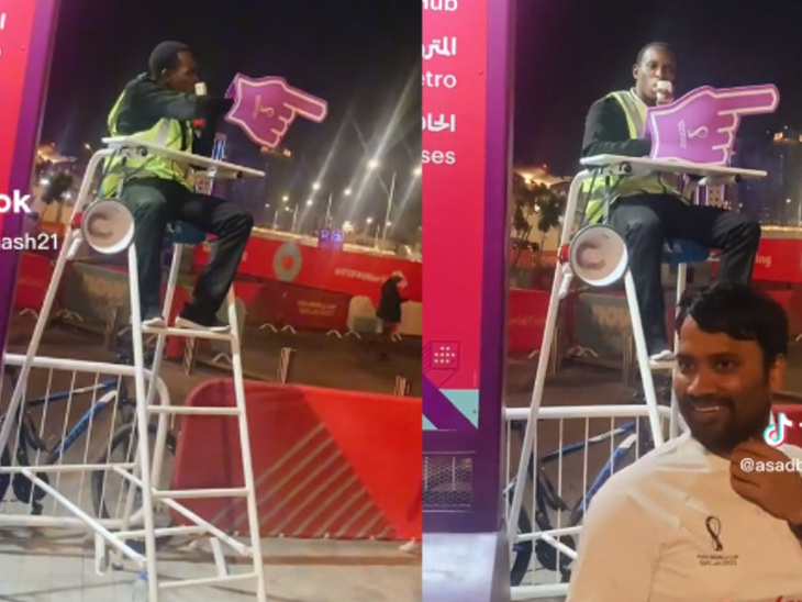 hombre grita dirección de metro en qatar; se viraliza su particular modo