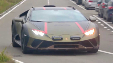 Lamborghini Huracán Sterrato: grabado en carretera sin camuflaje