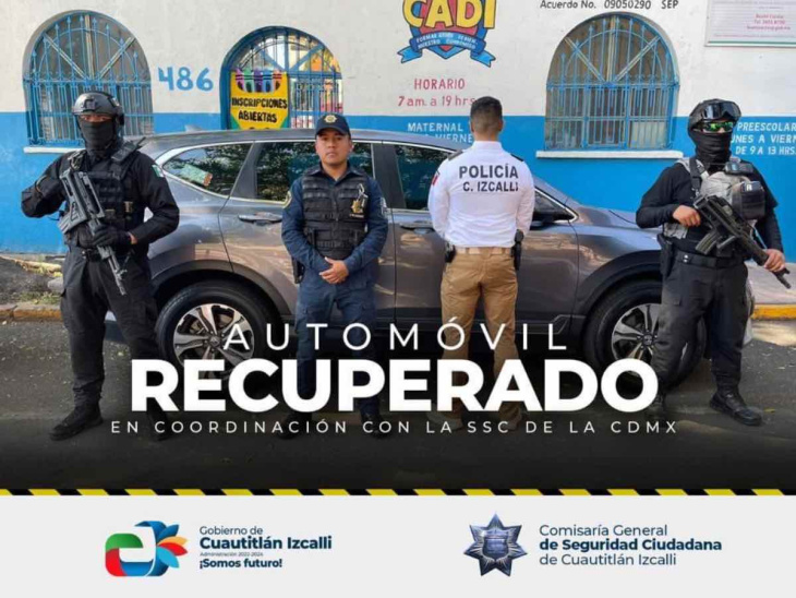 policías de cuautitlán izcalli recuperan dos autos robados en cdmx