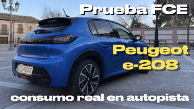 Prueba FCE. Peugeot e-208 consumo y autonomía en autopista a 120 km/h (vídeo)