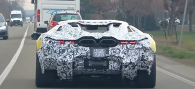 La mejor imagen del sucesor del Lamborghini Aventador desvela casi todos los detalles de su zaga (+Vídeo)