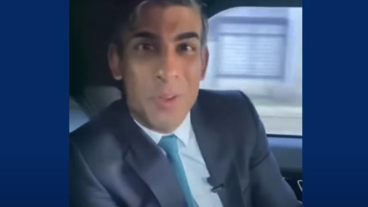 polémica en reino unido por un vídeo de rishi sunak en un coche en marcha sin cinturón