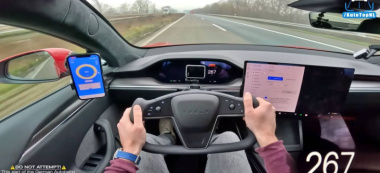 Los 1.020 CV del Tesla Model S Plaid imponen su ley en la Autobahn volando a 270 Km/h