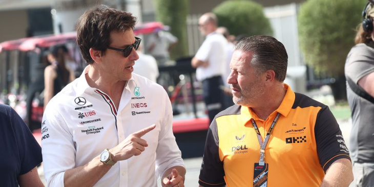 Zak Brown, CEO de McLaren, reta a Toto Wolff, jefe de Mercedes, a un combate de boxeo en Las Vegas