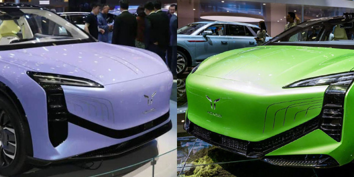 hongqi debuta en el auto shanghai 2023 con el sedán e001 y el suv-crossover e202, ambos con baterías intercambiables