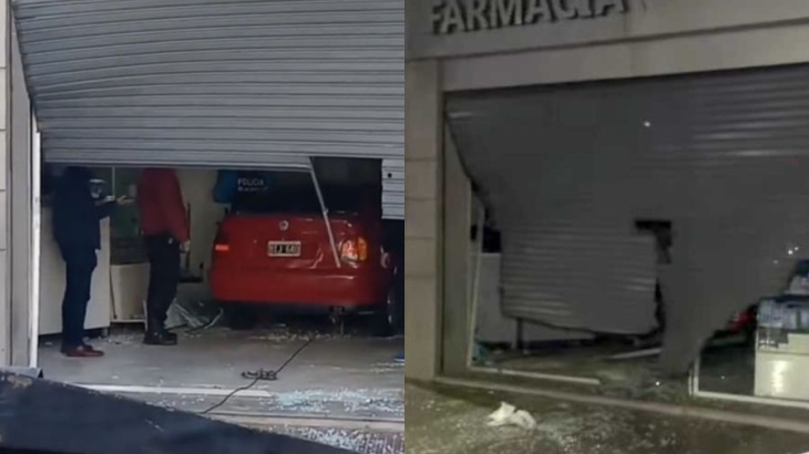 choque fatal en el sur de caba: murió un motociclista y un auto se incrustó en una farmacia