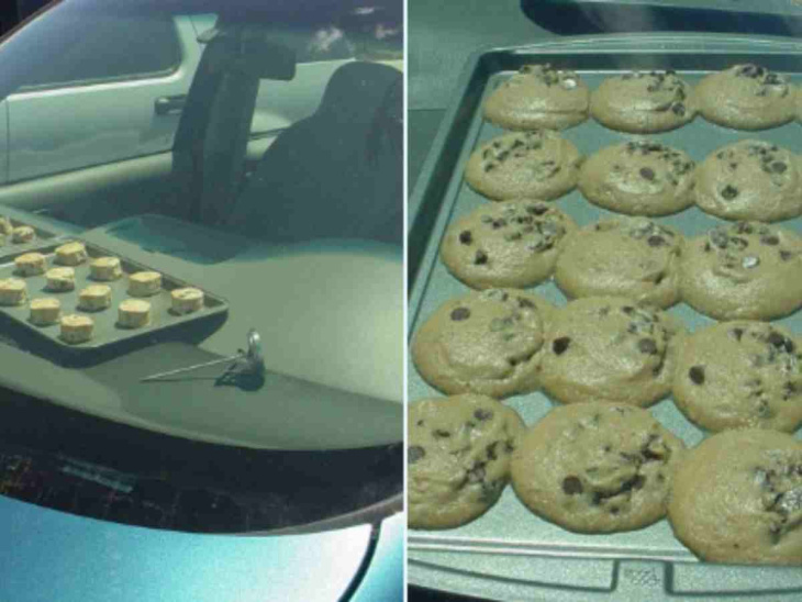 galletas se hornean en auto por calor extremo; foto se hace viral