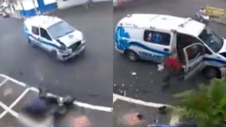ambulancia colisiona contra una motocicleta en colombia