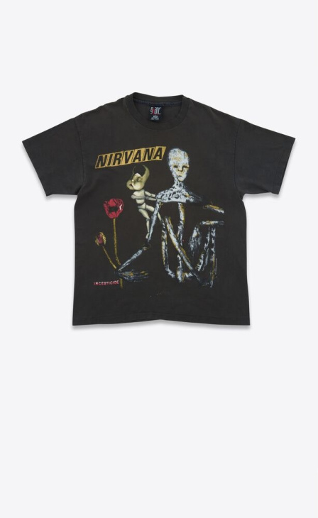 saint laurent está vendiendo una camiseta vintage de nirvana por lo que te cuesta un crucero de lujo