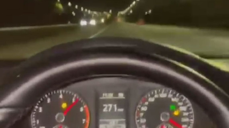 conducción temeraria: se grabó manejando a 270 km/h en la autopista