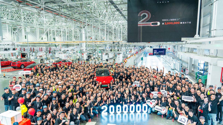 tesla ya ha fabricado más de 2 millones de coche eléctricos en la giga shanghái