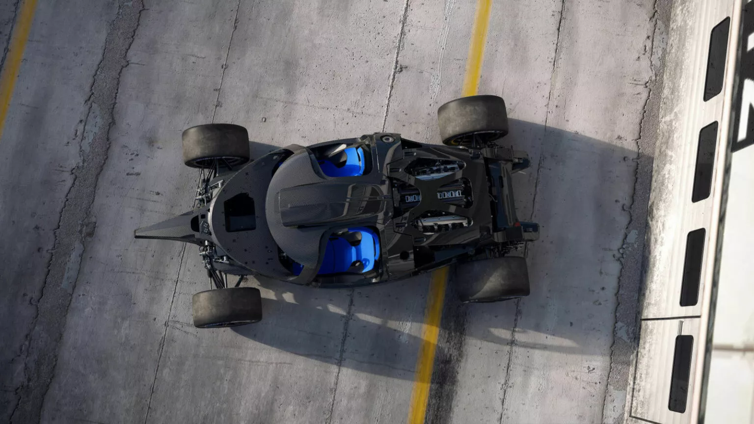 así es el esqueleto del bugatti bolide, puesto a prueba en pista antes de la producción