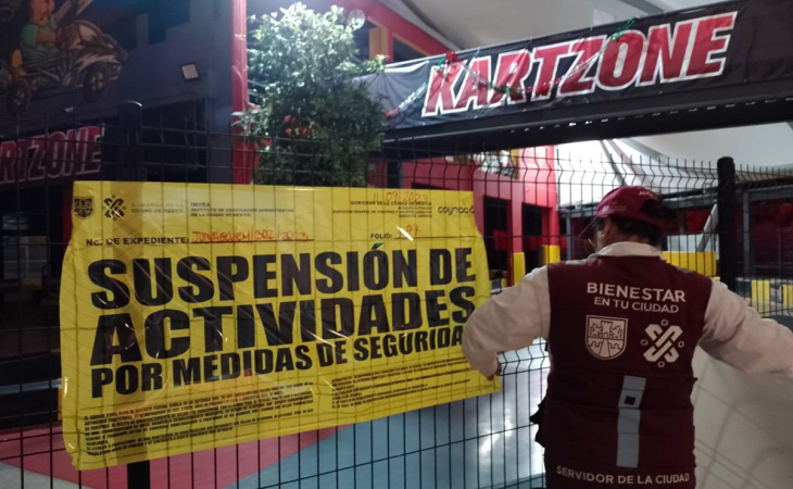 suspende coyoacán operación de go-karts en plaza comercial
