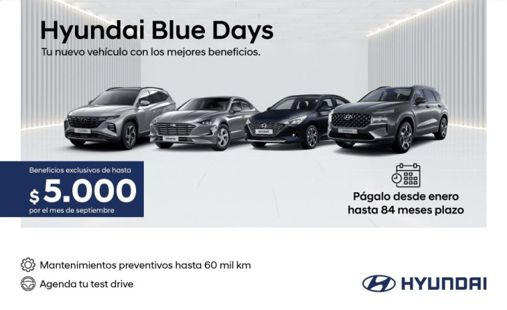 hyundai blue days: ¡el mes de las ofertas exclusivas para adquirir tu nuevo auto!
