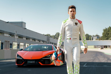 Andrea Caldarelli prueba el Lamborghini Revuelto en el Autódromo Piero Taruffi de Vallelunga