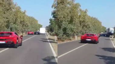 Video: brutal accidente entre una Ferrari, un Lamborghini y una casa rodante en el que murió una pareja suiza