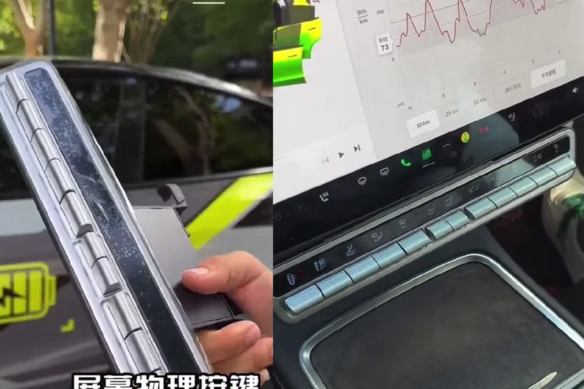 El conductor chino de un Tesla Model X se cansa de tanto minimalismo y añade botones físicos a su salpicadero