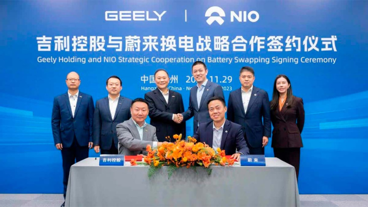 nio y geely firman un acuerdo de cooperación para estandarizar el intercambio de baterías