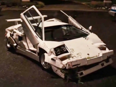 El Lamborghini Countach destrozado por DiCaprio, a subasta