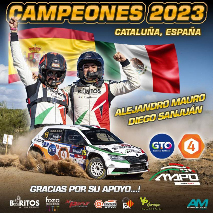alejandro mauro, piloto mexicano, se coronó en el rally 2 del regional de rallies de cataluña