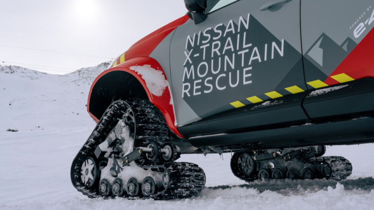 nissan x-trail mountain rescue: con orugas para los rescates más extremos