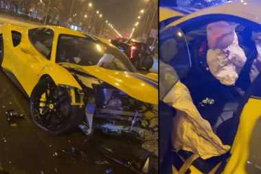 Investigado el conductor de un Ferrari 488 GTB tras chocar borracho contra un árbol en el centro de Madrid