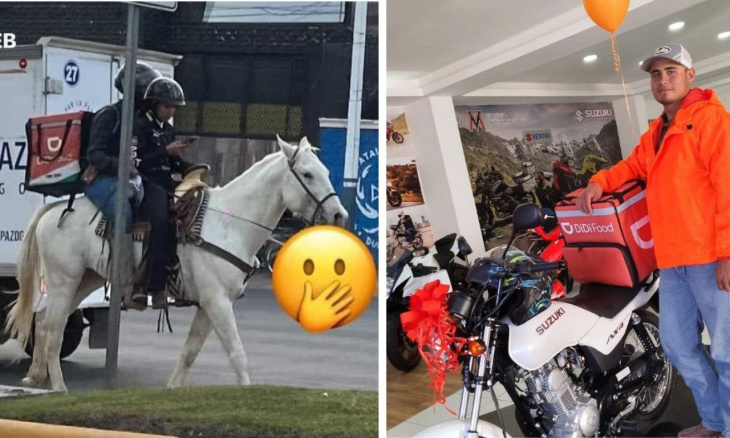 regalan 2 motos a repartidor de didi que se hizo viral por entregar sus pedidos a caballo