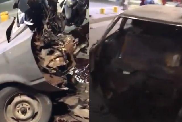 video | carro ford zephyr se partió en dos en calle de caracas tras aparatoso accidente
