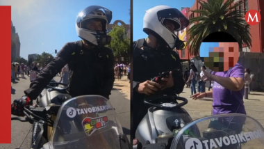 Nuevo motociclista muestra su RESPETUOSO paso en la marcha del 8M; feminista le deseó un viaje seguro