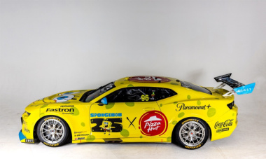El Chevrolet Camaro de Bob Esponja que corre el Campeonato de Supercars australiano