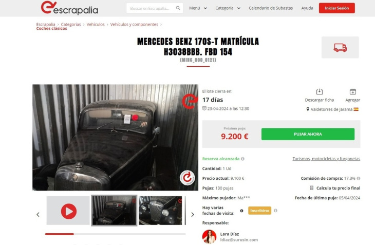 escrapalia: la web que subasta coches procedentes del narcotráfico vende un mercedes histórico