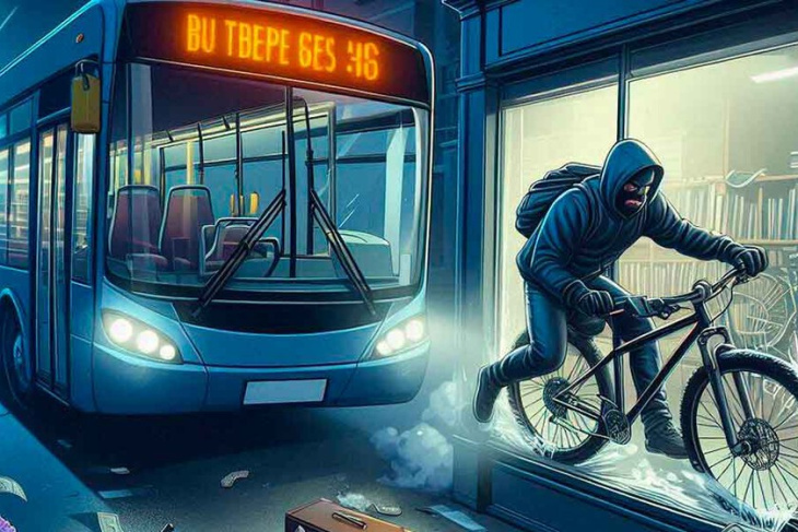 Secuestra un autobús para alunizar una tienda, roba una bicicleta de 7.000 euros y se da a la fuga dando pedales