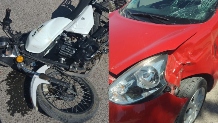 motociclista de 18 años choca contra auto al pasarse el alto en san pedro