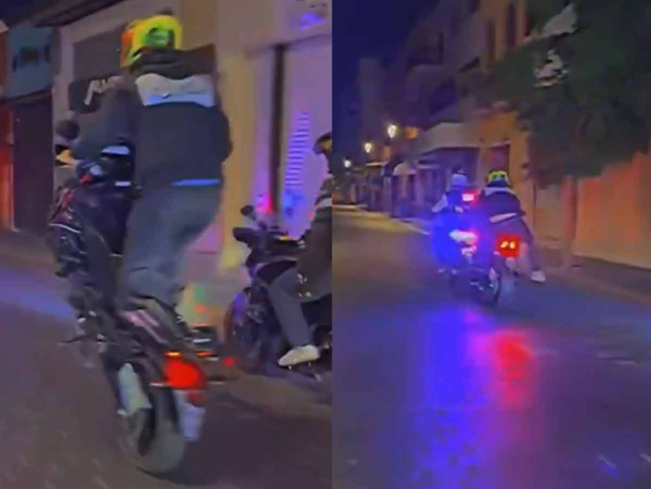 video: motociclista jugaba a hacer “caballito” y choca contra agente de tránsito en león