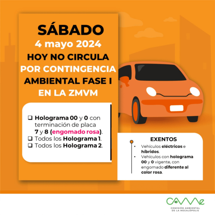 persiste contingencia ambiental en valle de méxico; estos autos no circulan este sábado 4 de mayo