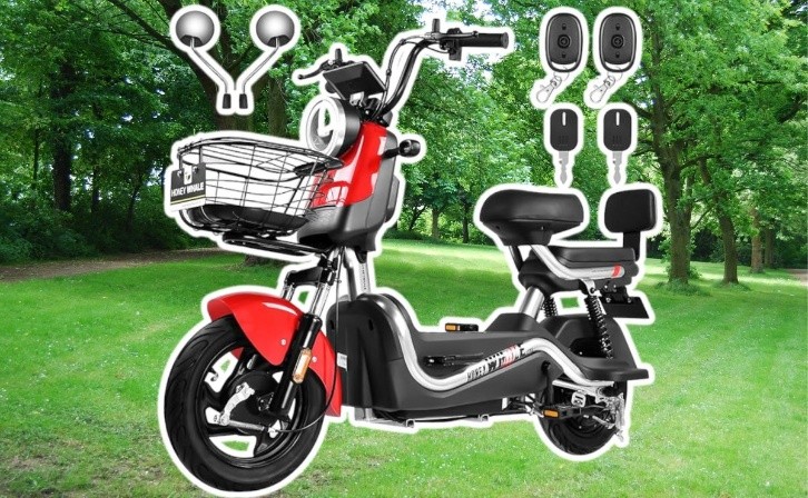 bicicleta eléctrica honeywhale u3s roja, autonomía 55km, $3,700 de rebaja, msi; más barata que elektra